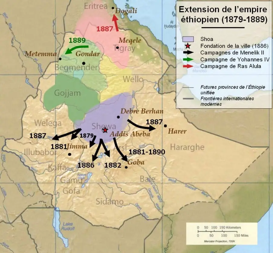 Ethiopian map during Menelik II