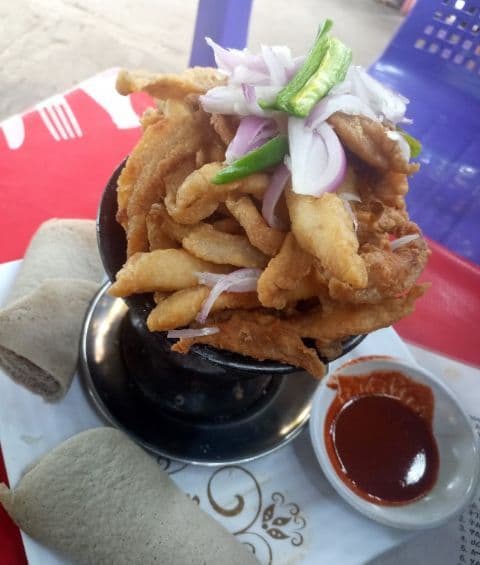 Baked fish at John fish restaurant, Bahir Dar