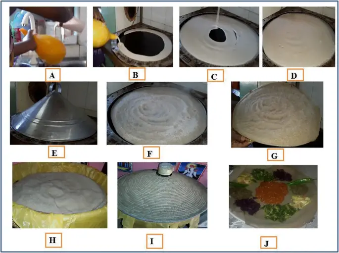 Different types of injera