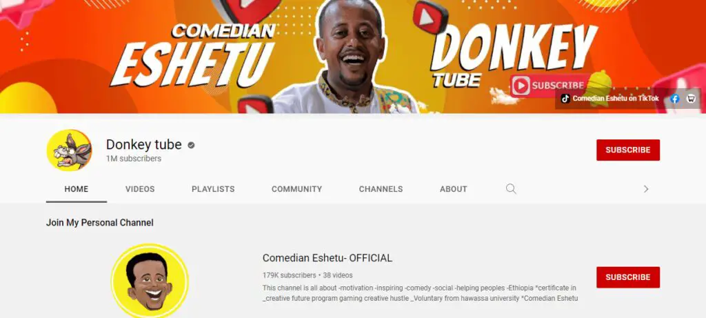 Comedian Eshetu - one of highest paid Ethiopian YouTuber