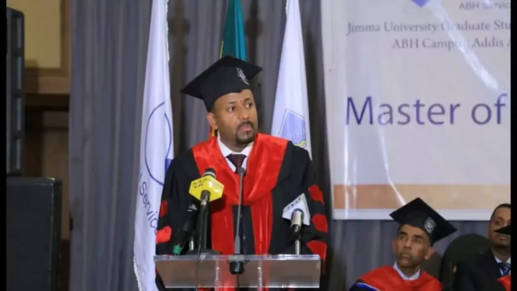 Abiy Ahmed in a graduation ceremony