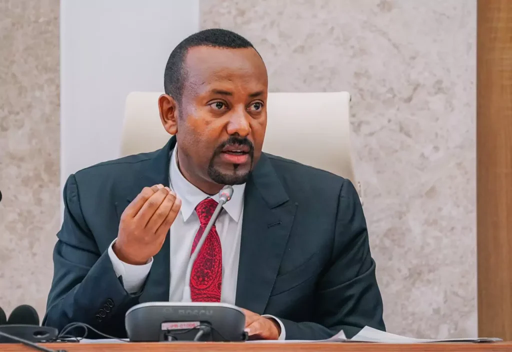 Abiy Ahmed speaking at the Ethiopian parliament