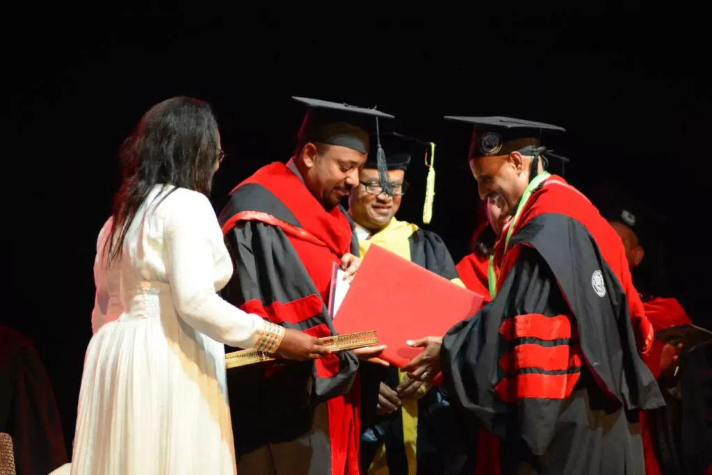 Tewolde Gebremariam receiving honorary doctorate