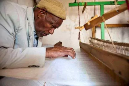 Ethiopian traditional clothes weaving