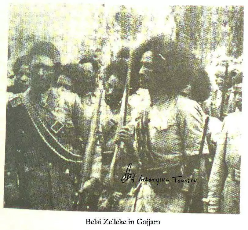 Belay Zeleke with his soldiers