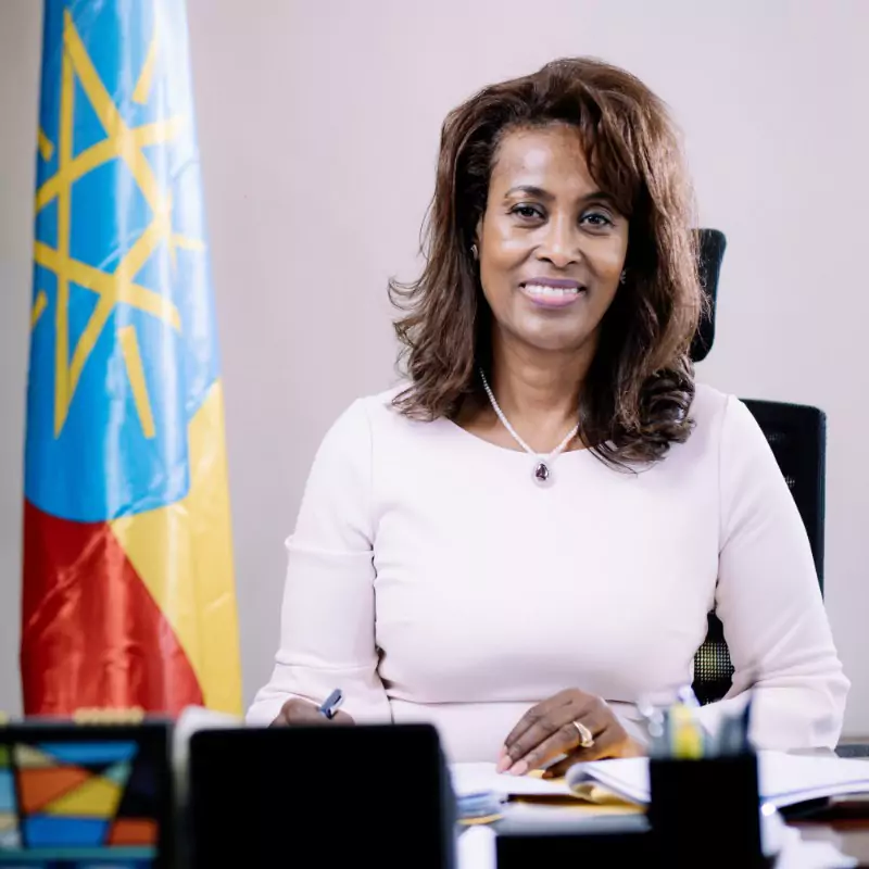 Meaza Ashenafi in her office