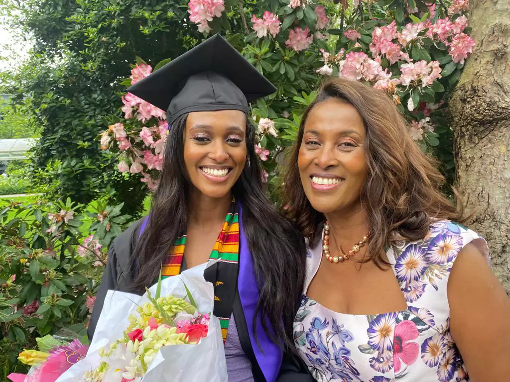 Meaza Ashenafi with her daughter