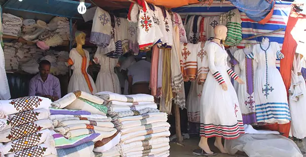 Ethiopian traditional cloth shop